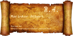 Marinkor Albert névjegykártya